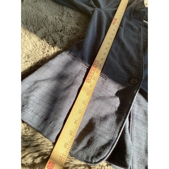Banana Republic Women's Herringbone Button Front Blazer Jacket Blue Size Medium - Picture 6 of 9
